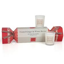 Brooke and Shoals Frosted Berries Christmas Cracker Candle Set