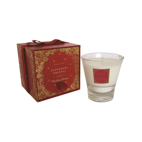 Tipperary Crystal Christmas Berries Candle