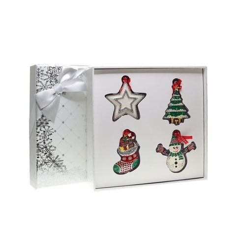 Tipperary Crystal White Box of 4 Decorations